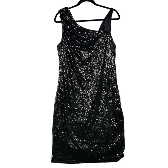 Calvin Klein Silk Combo Sequence Sleeveless Cocktail Dress Women’s Size 14 W - Picture 1 of 11